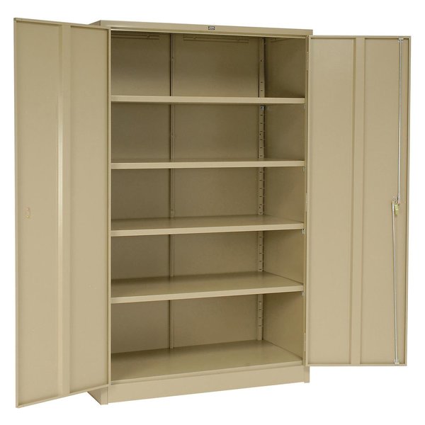 Global Industrial Assembled Storage Cabinet, 48x18x78, Tan 493313TN